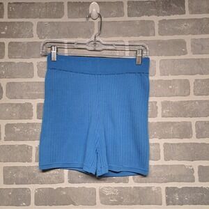 Princess‎ Polly Womens Blue Ribbed Stretch Biker  Shorts Size S/M NWT